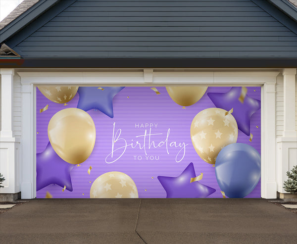 Birthday realistic background with balloons